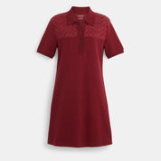 Coach Outlet Signature Knit Jacquard Polo Dress