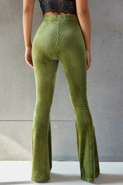 Ribbed High Waist Flare Pants