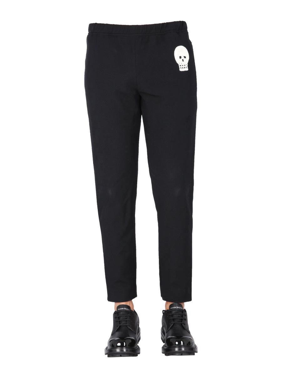 Alexander McQueen Jogging Pants With Embroidered Skull