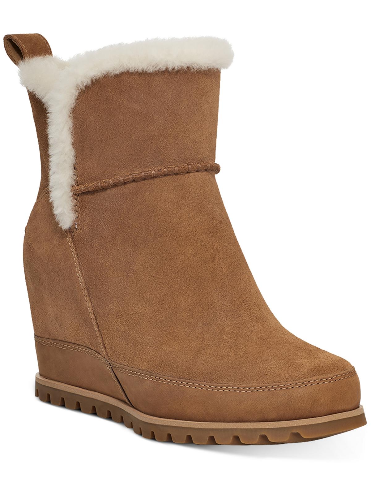 Malvella Womens Wool Slip On Wedge Boots