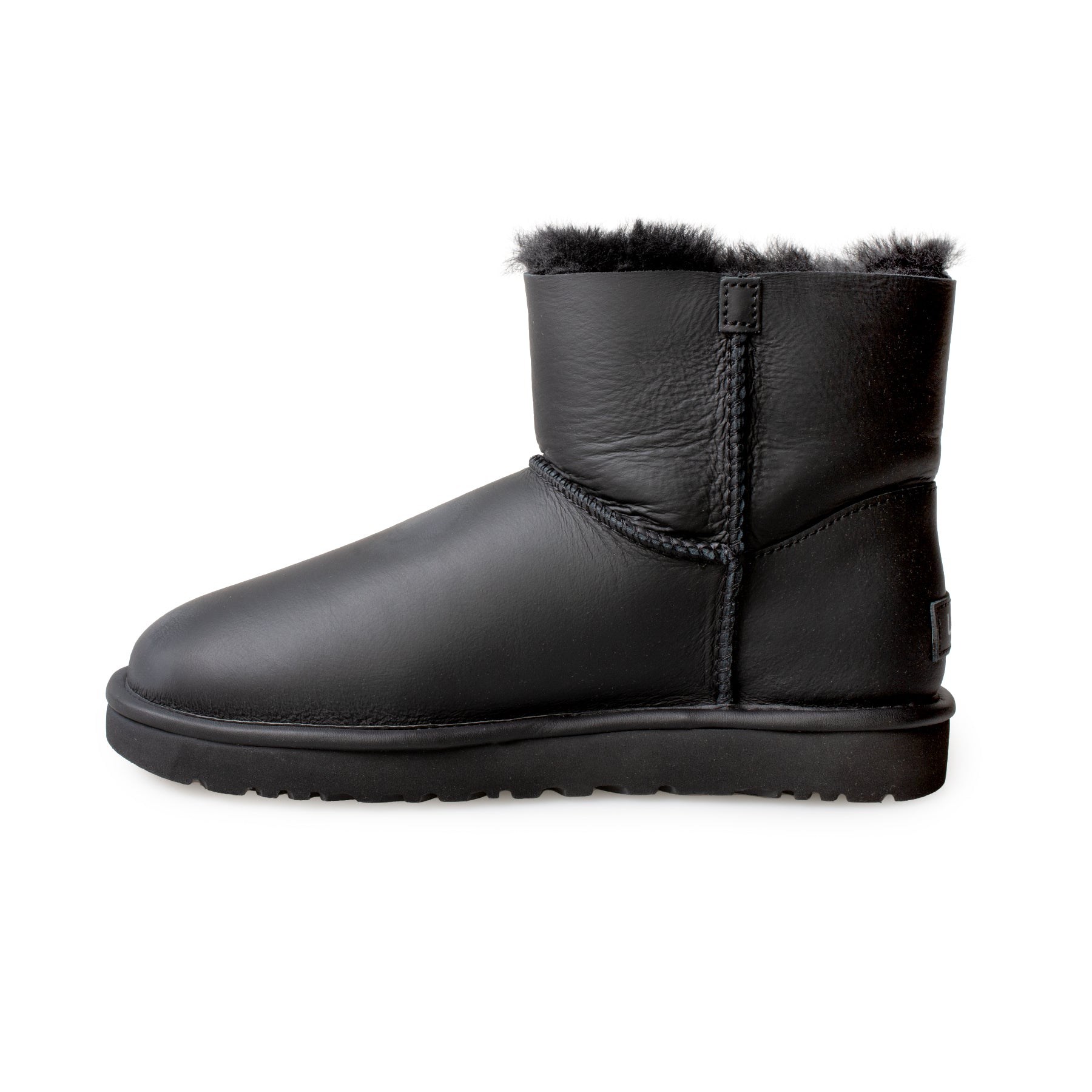 UGG Mini Bailey Logo Strap Ultra Matte Black Boots - Women's