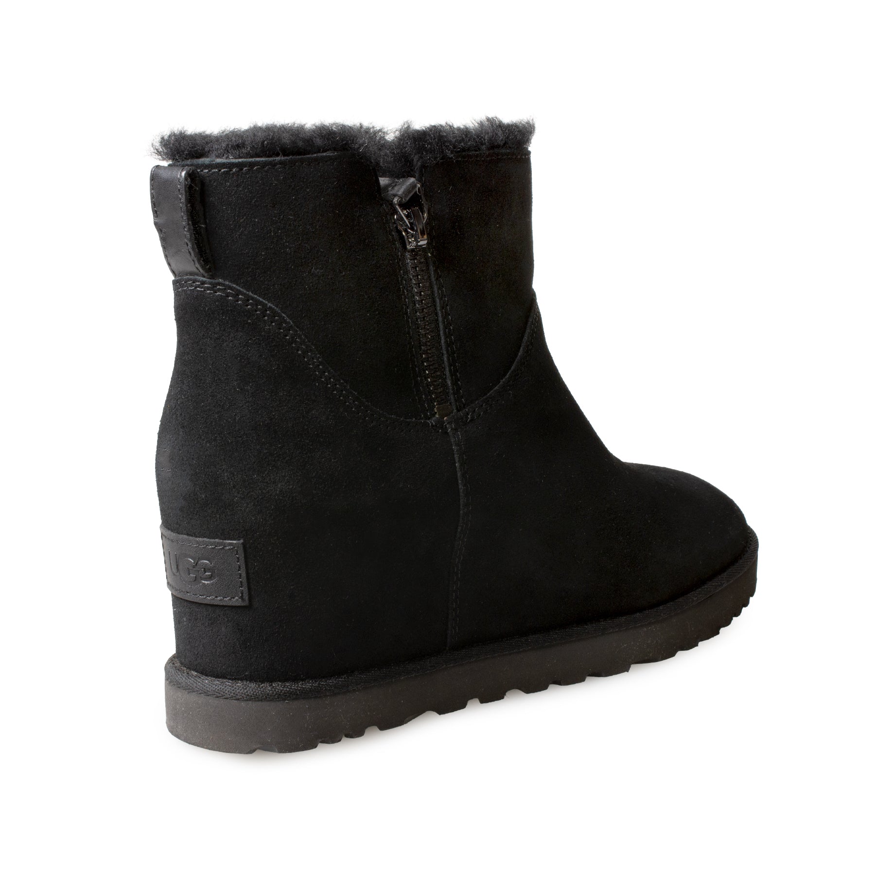 UGG Classic Femme Zip Mini Black Boots - Women's