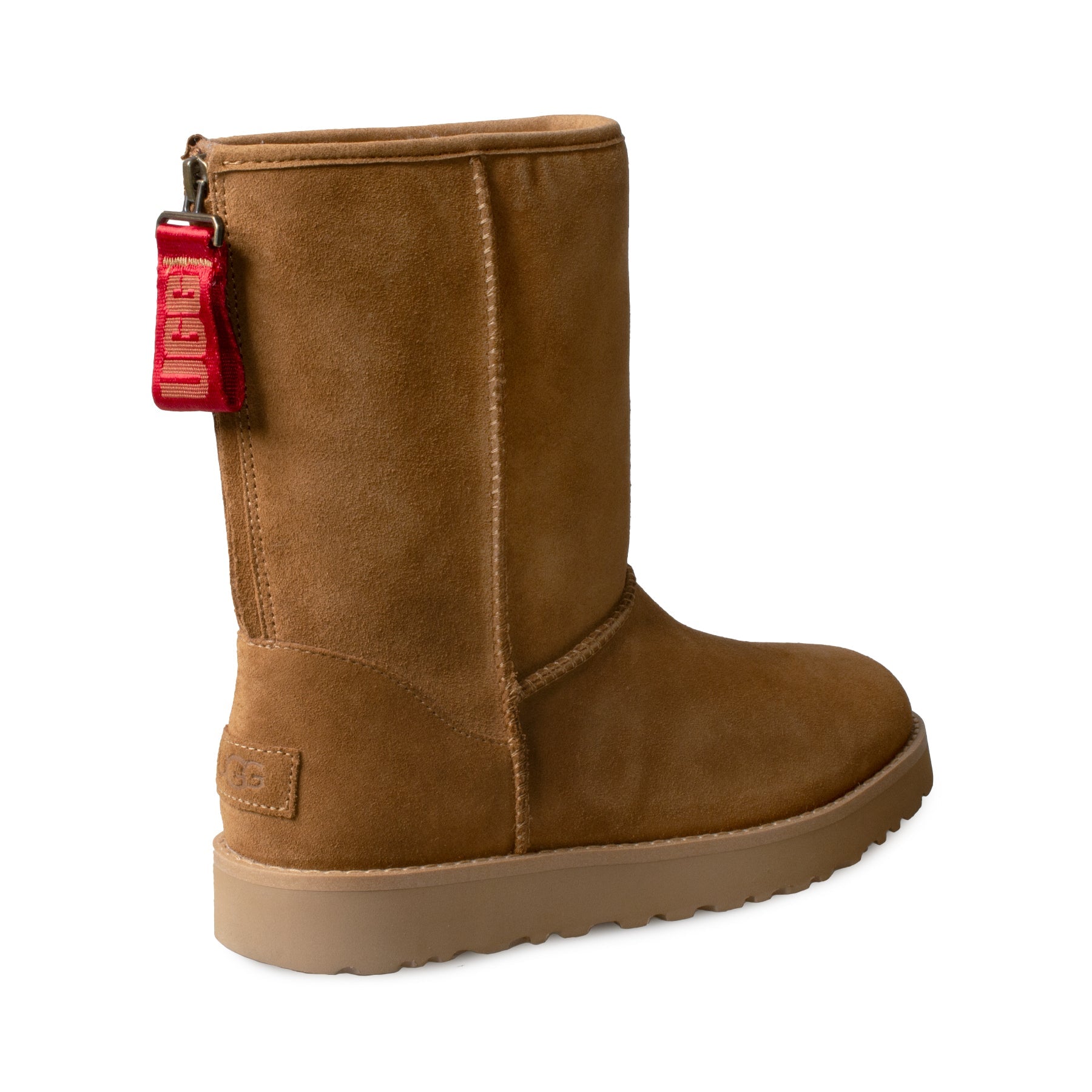 UGG Classic Short Logo Zip Chestnut Boots - Women's