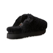 UGG Fuzz Sugar Slide Black Slippers - Women's