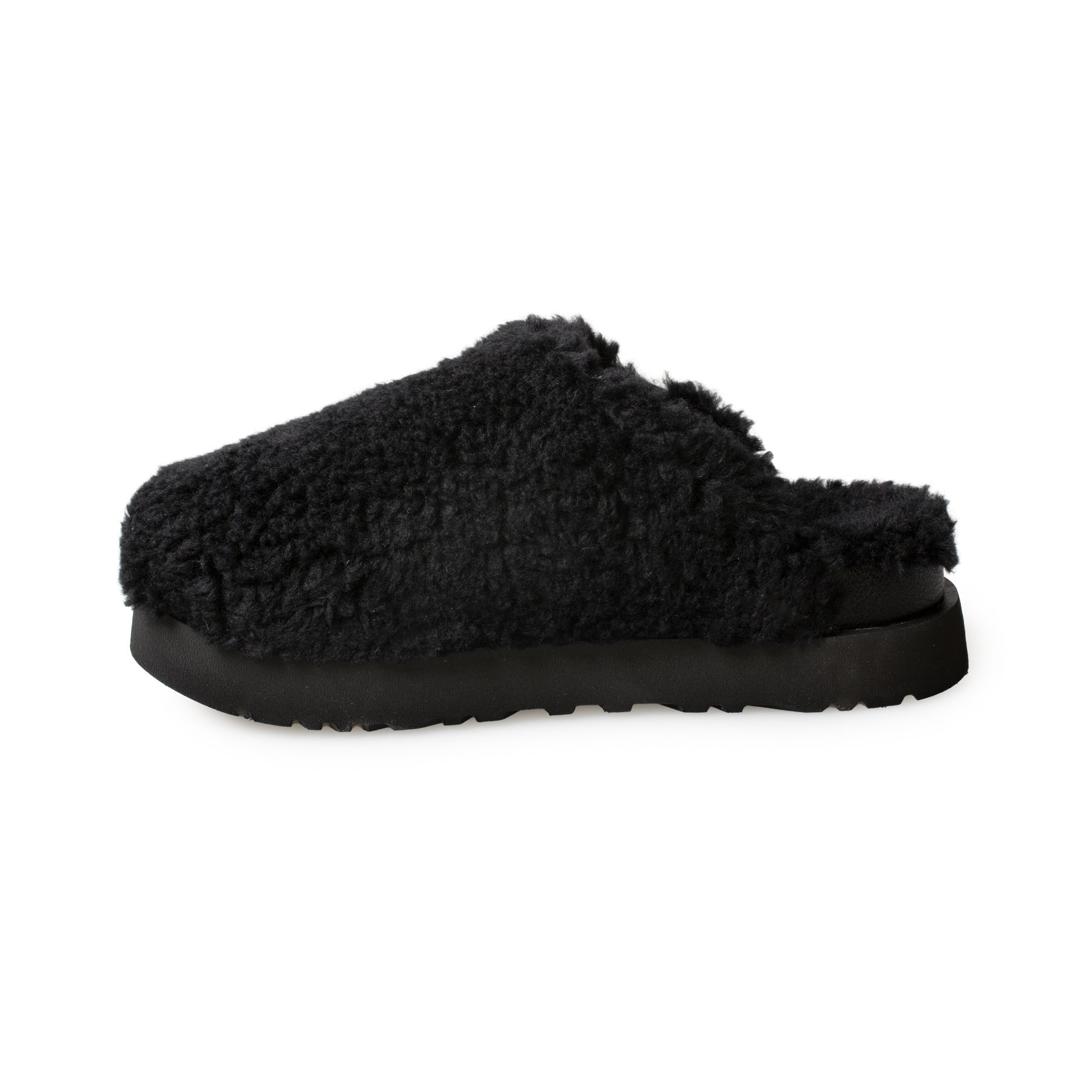 UGG Fuzz Sugar Slide Black Slippers - Women's