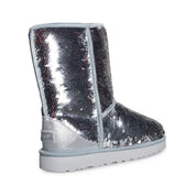 UGG Classic Short Sequin Silver Boots - Women's