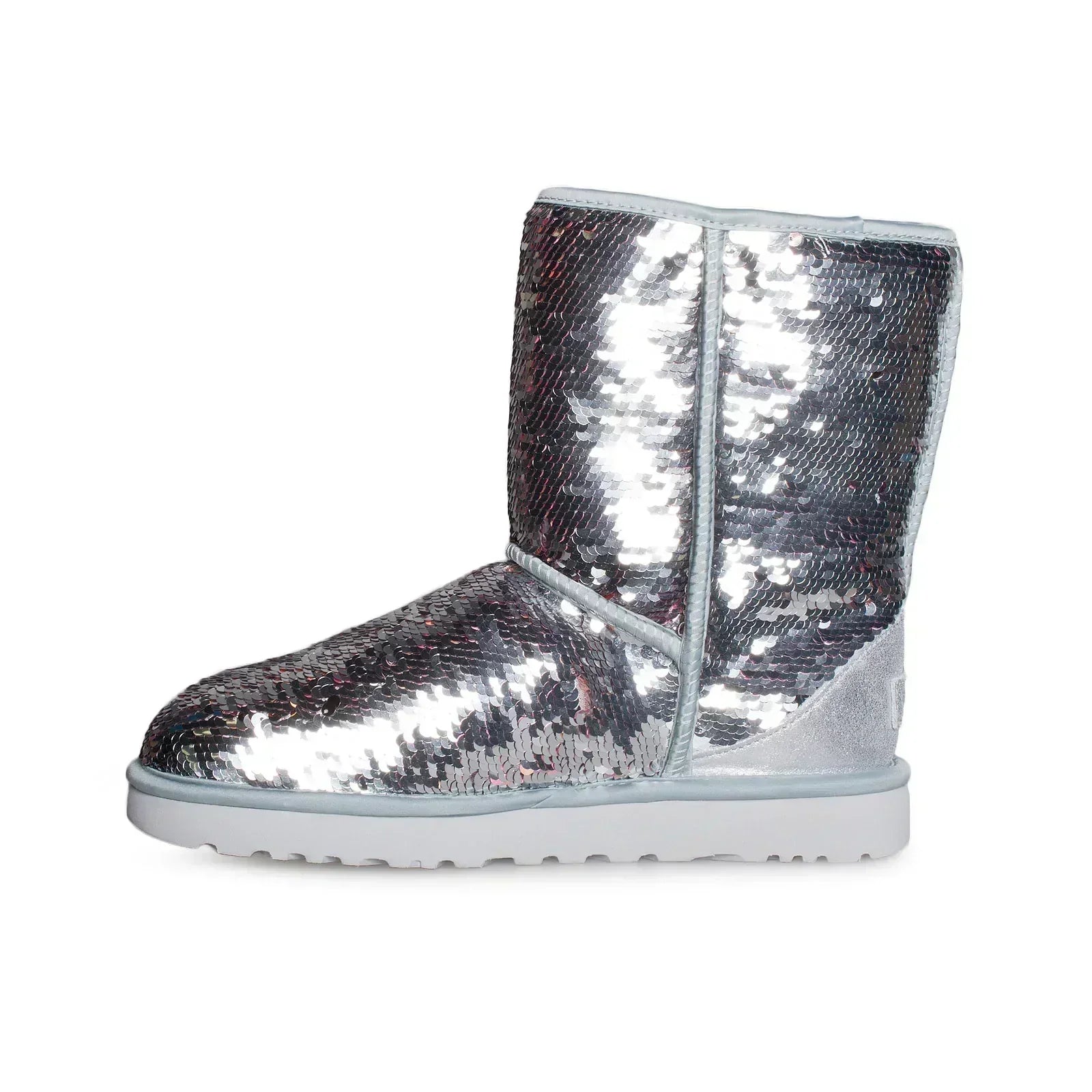 UGG Classic Short Sequin Silver Boots - Women's