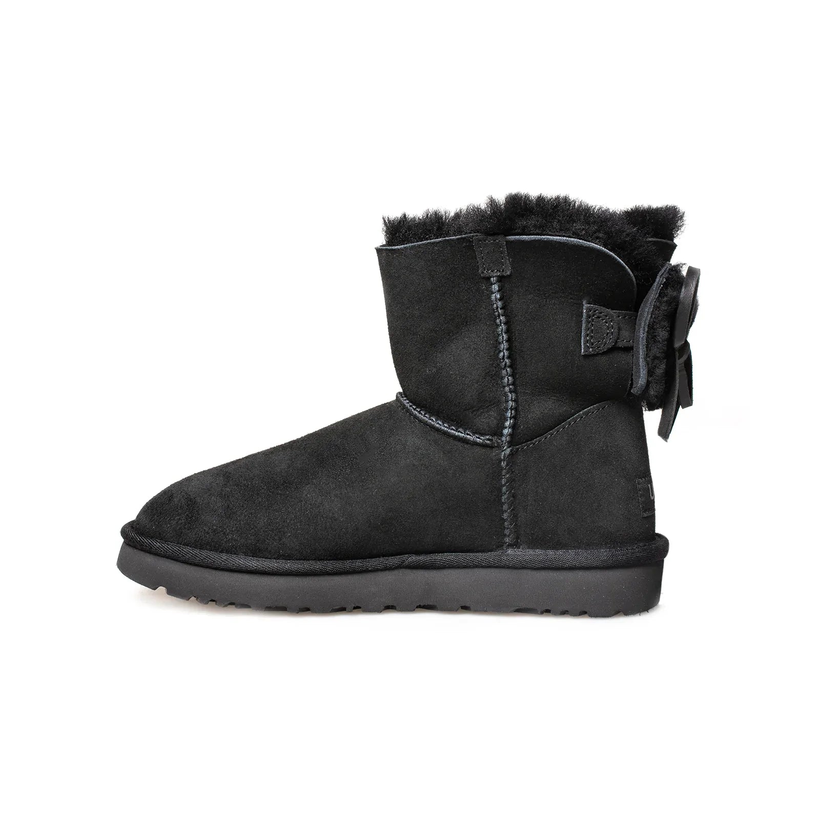 UGG Classic Double Bow Mini Black Boots - Women's