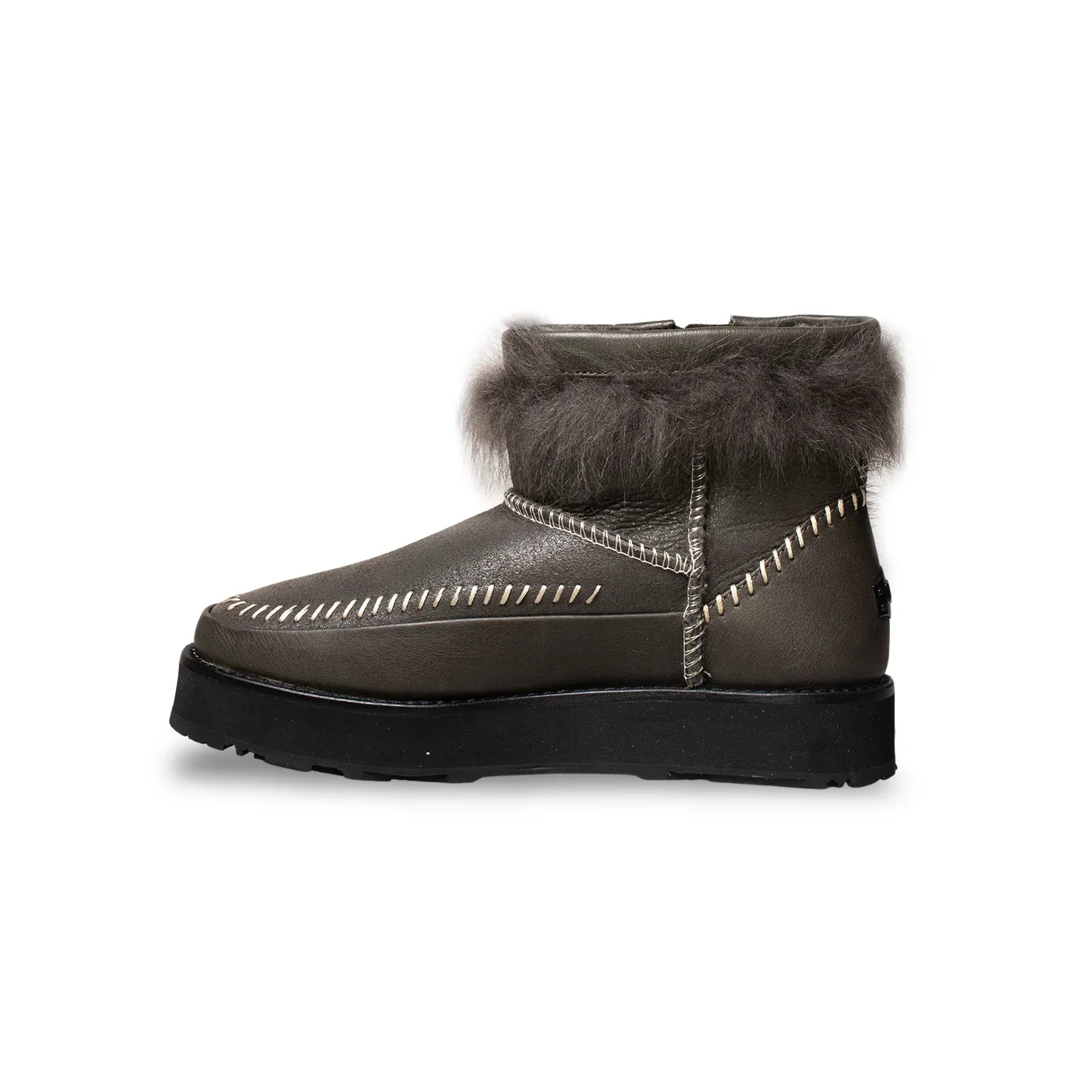 UGG Fluff Punk Black Olive Boots - Women's