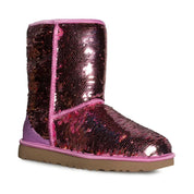 UGG Classic Short Sequin Pink Boots - Women's