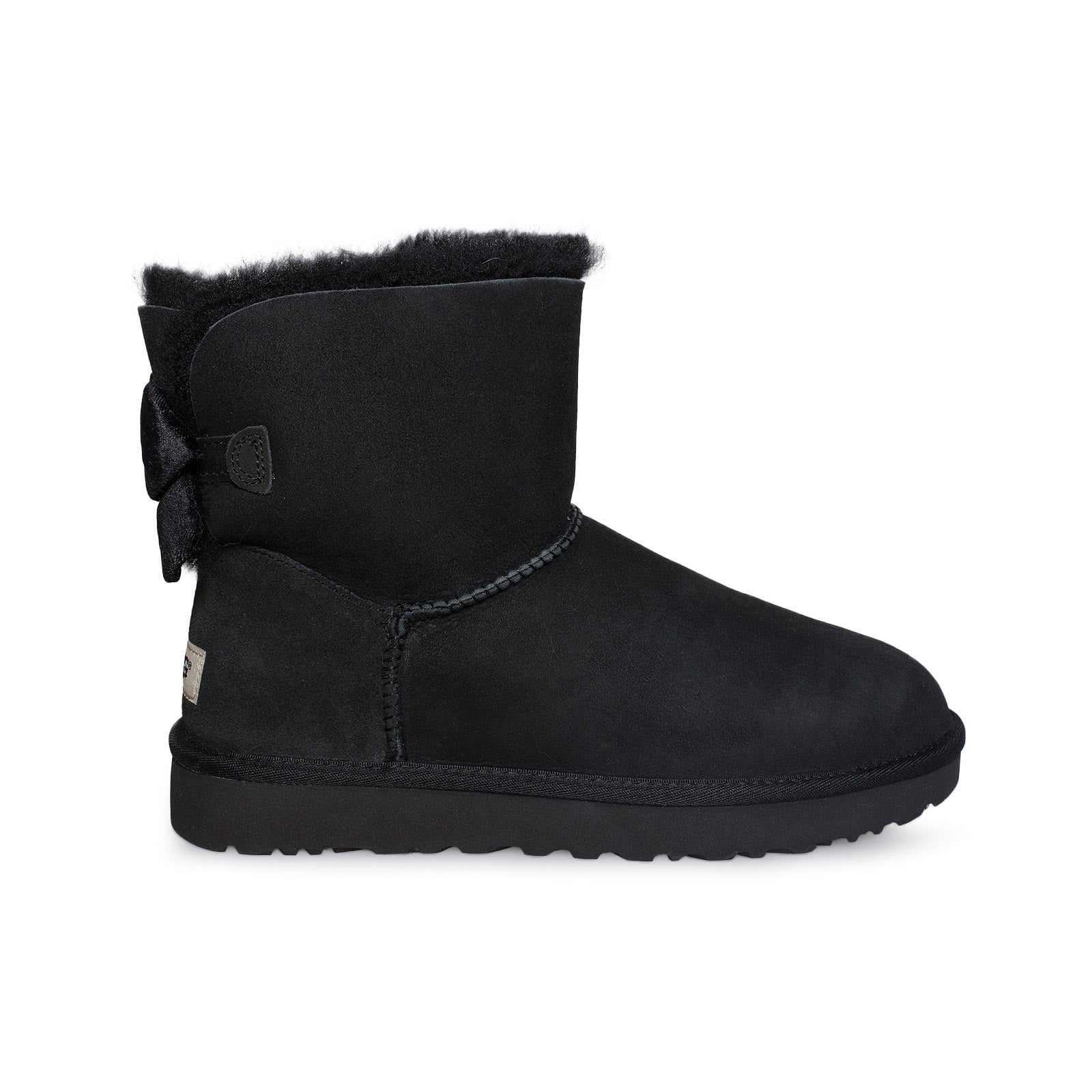 UGG Mini Bailey Bow II Velvet Ribbon Black Boots