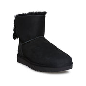 UGG Mini Bailey Bow II Velvet Ribbon Black Boots