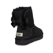 UGG Mini Bailey Bow II Velvet Ribbon Black Boots