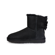 UGG Mini Bailey Bow II Velvet Ribbon Black Boots