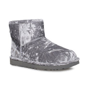 UGG Classic Mini Crushed Velvet Silver Boots