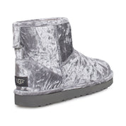 UGG Classic Mini Crushed Velvet Silver Boots