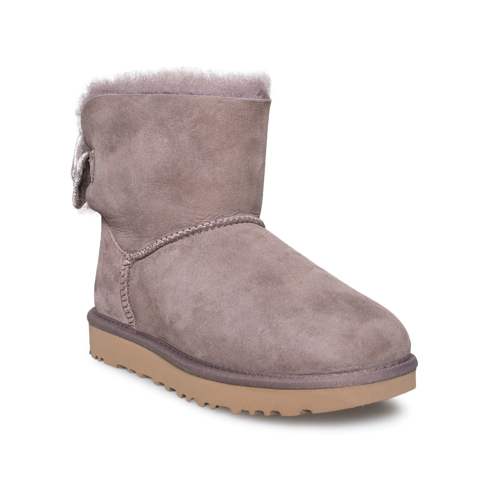 UGG Mini Bailey Bow II Velvet Ribbon Stormy Grey Boots