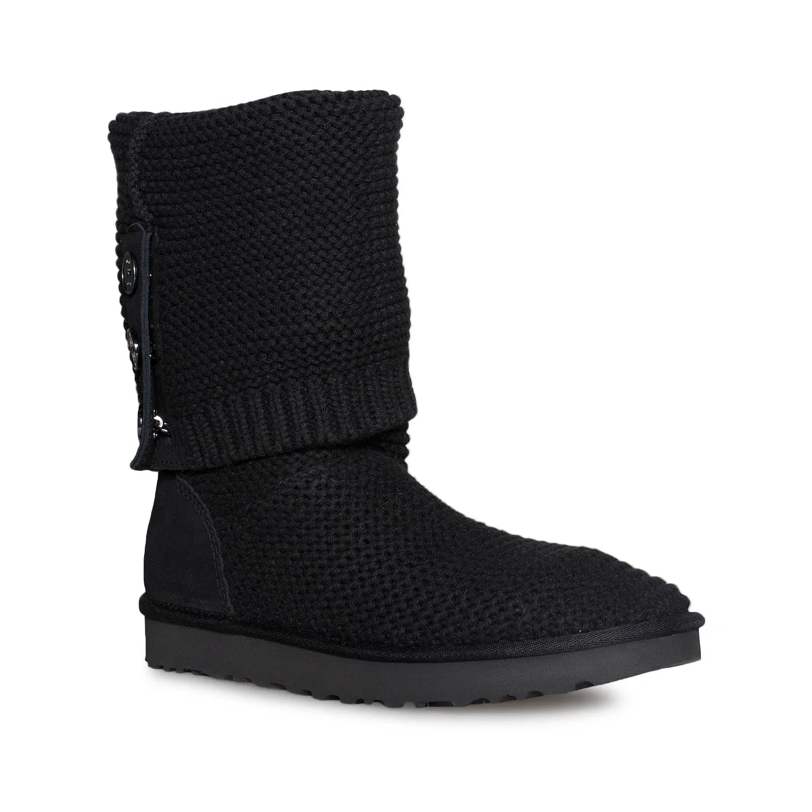 UGG Purl Cardy Knit Black Boots - Women's