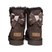 UGG Mini Bailey Bow II Shimmer Chocolate Boots - Women's