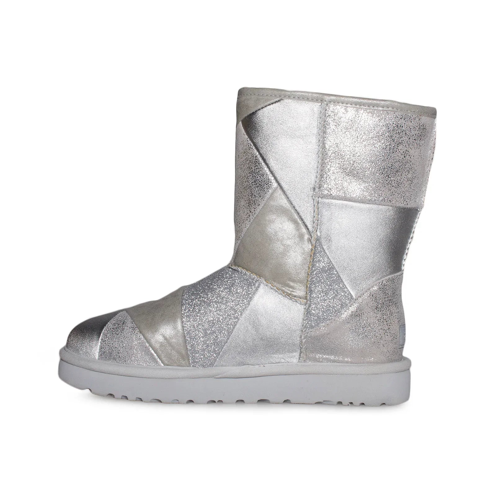 UGG Classic Glitter Patchwork Silver Shoes - Women's