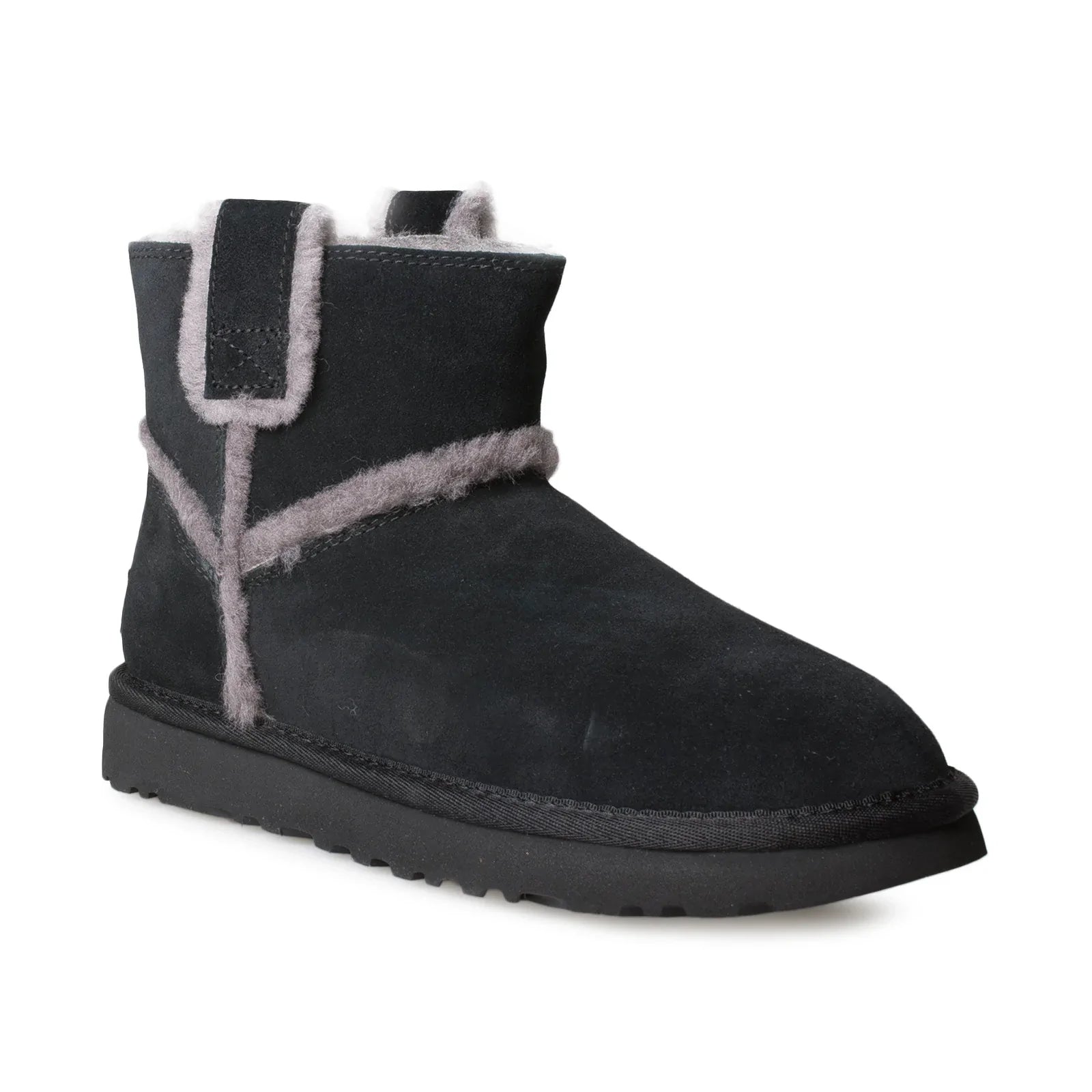 UGG Classic Mini Spill Seam Black Boots - Women's