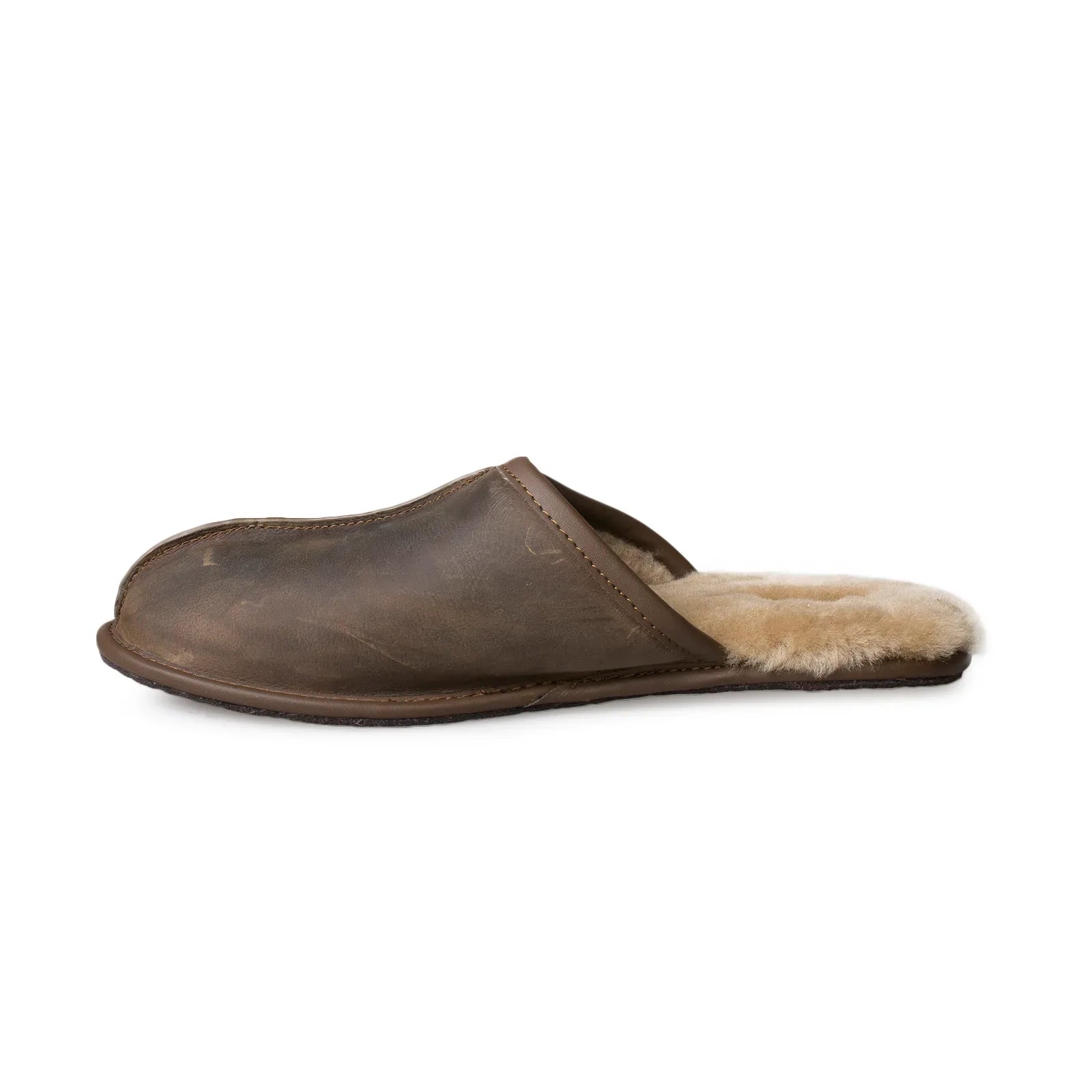 UGG Scuff Leather Tan Slippers - Men's