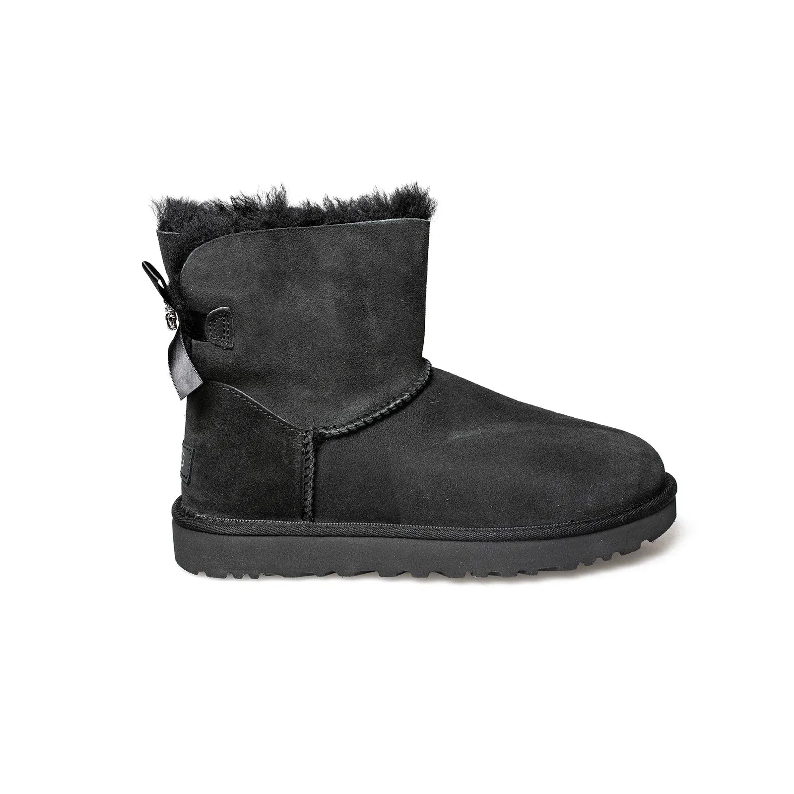 UGG Mini Bailey Brooch Black Boots - Women's