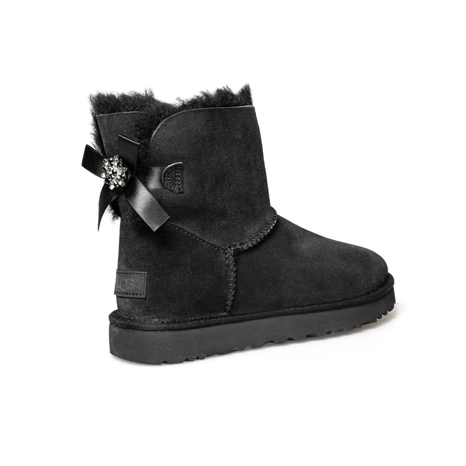 UGG Mini Bailey Brooch Black Boots - Women's