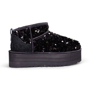 UGG Ultra Mini Chunky Sequin Black Boots - Women's