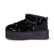 UGG Ultra Mini Chunky Sequin Black Boots - Women's