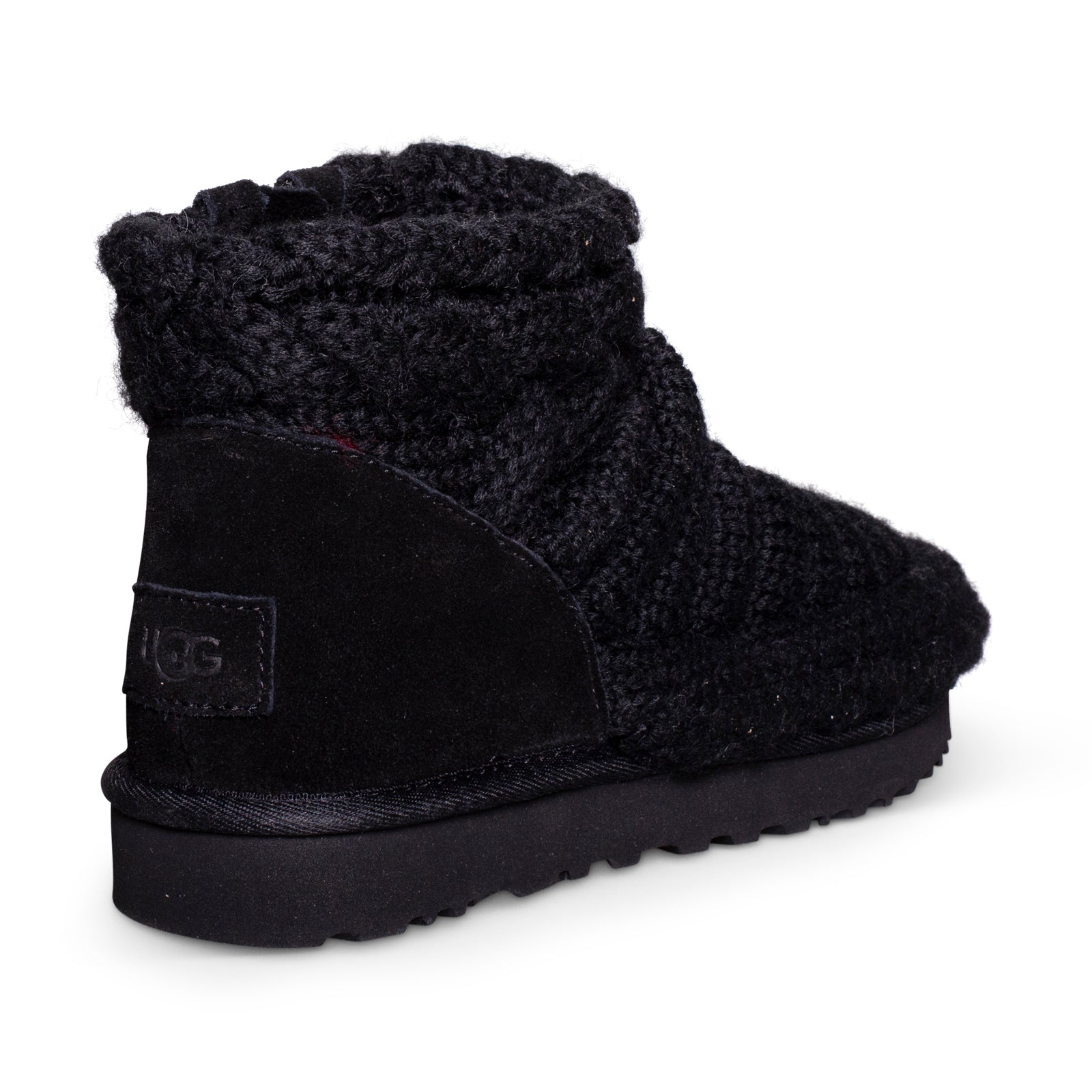 UGG Classic Mini Chunky Knit Black Boots - Women's