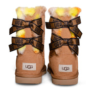 UGG Bailey Bow Plaid Punk Chestnut Boots - Youth