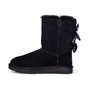 UGG Bailey Bow Leopard Black Boots - Women's