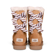 UGG Bailey Bow Diagonal Chestnut Boots - Women's