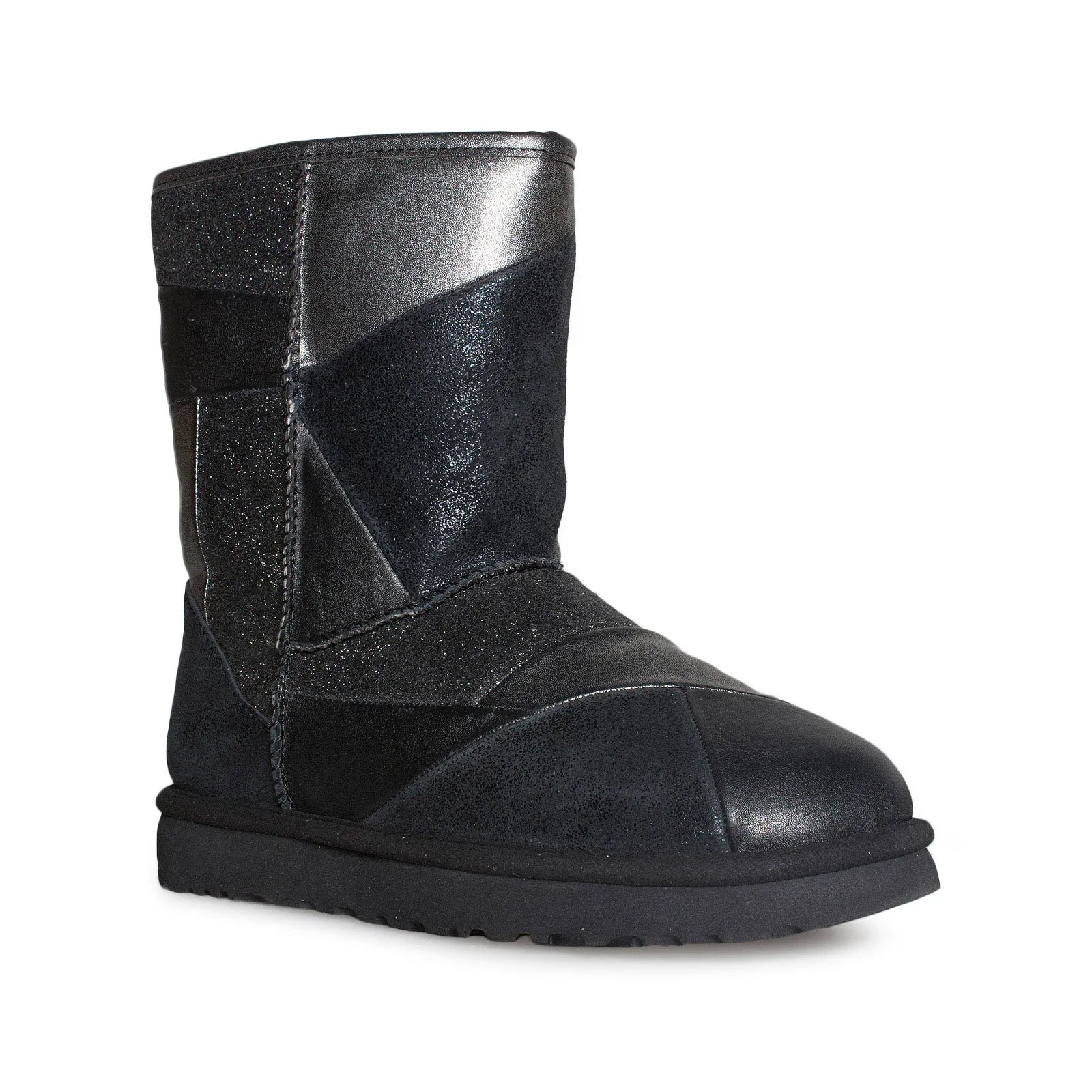 UGG Classic Glitter Patchwork Black Boots - Women's