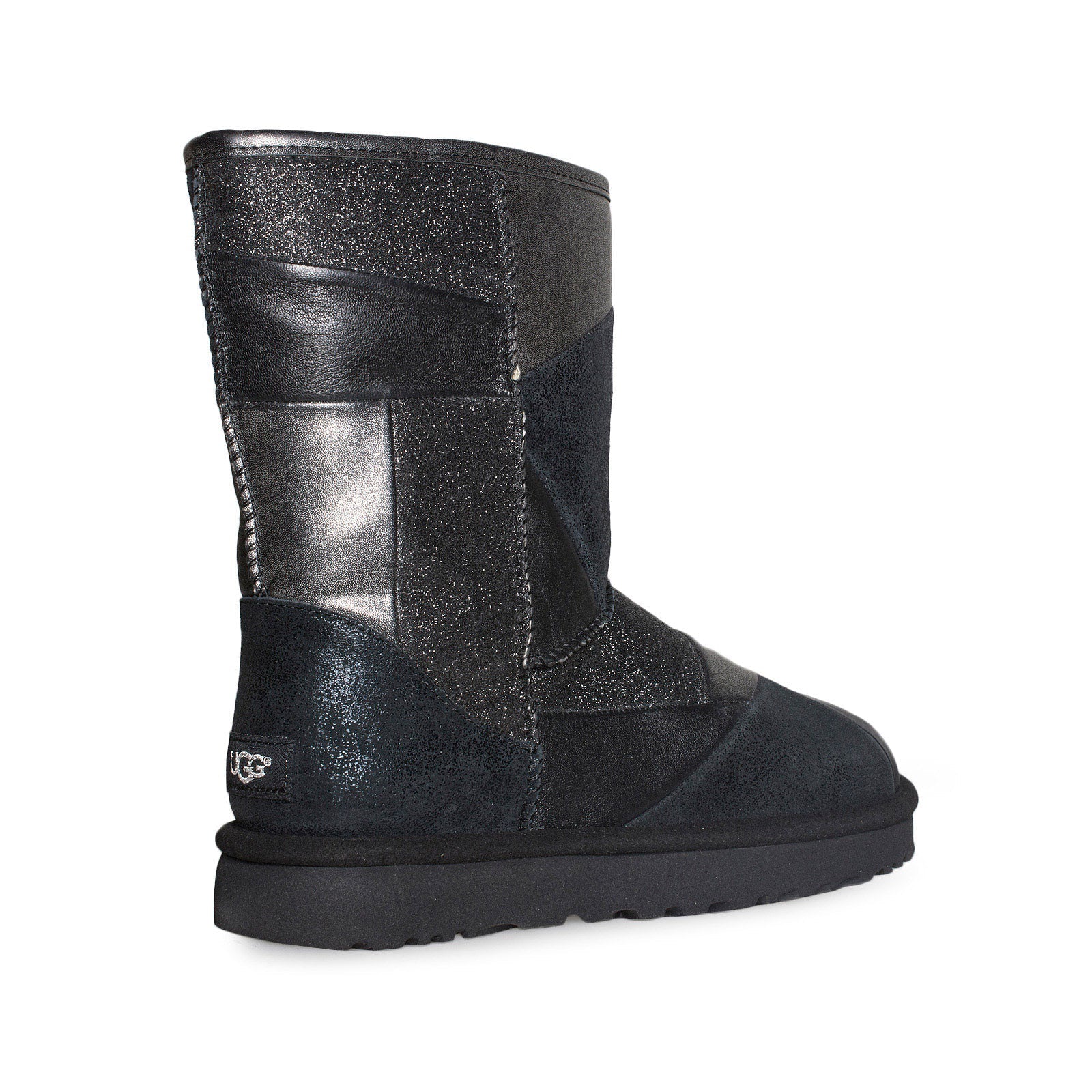 UGG Classic Glitter Patchwork Black Boots - Women's