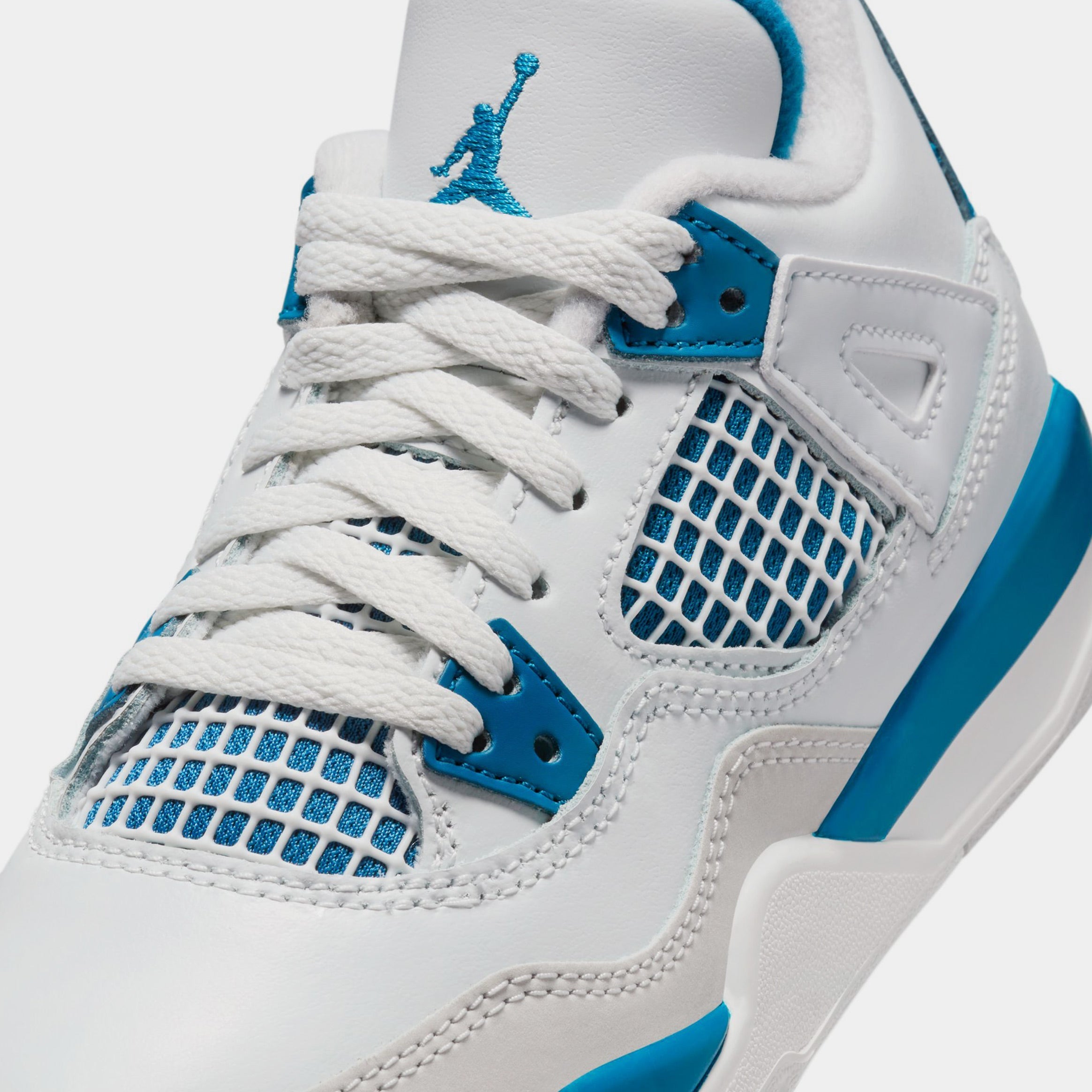 Air Jordan 4 Retro Industrial Blue Preschool Lifestyle Shoes (Off White/Industrial Blue/Neutral Grey)