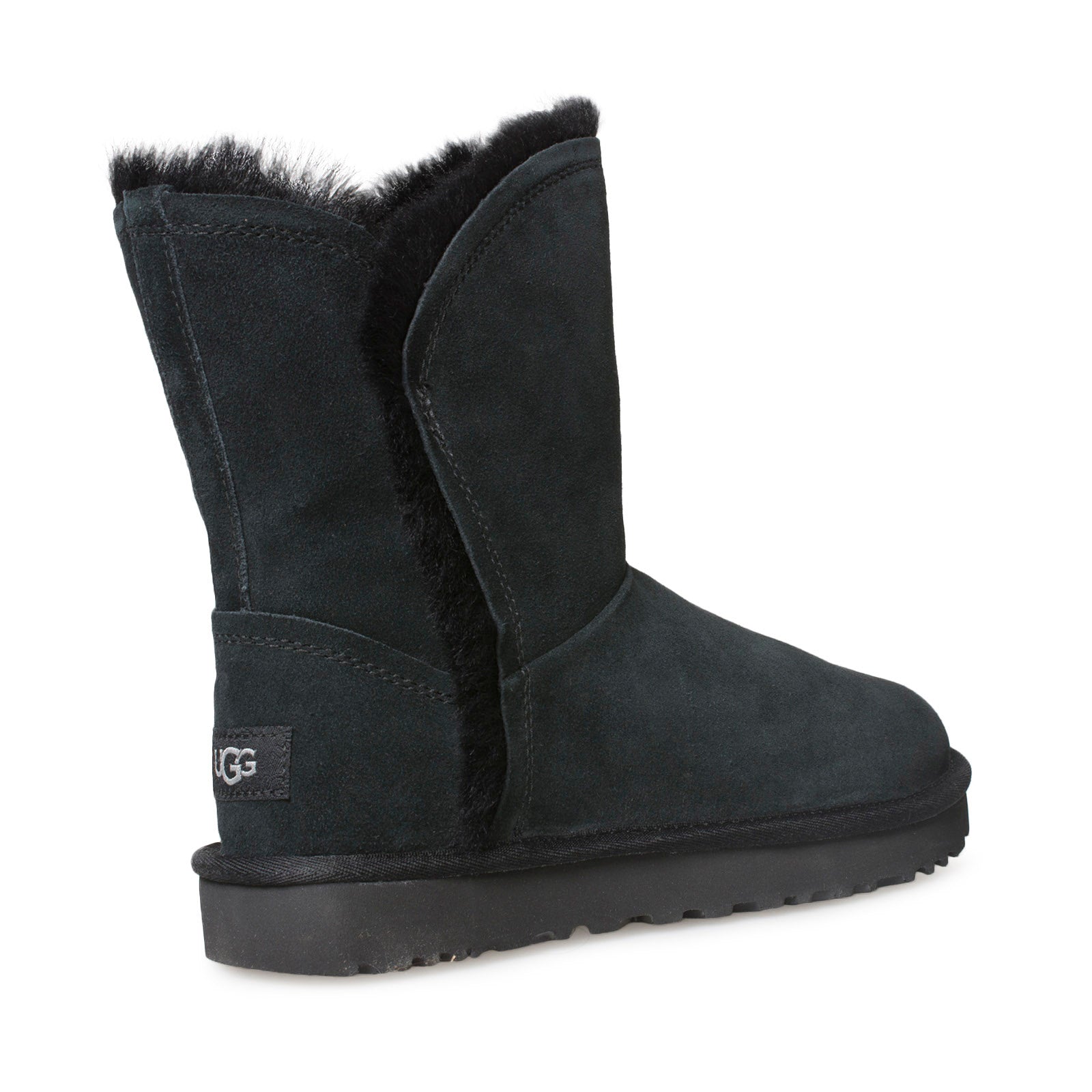 UGG Classic Short Fluff High Low Black Boots - Women's