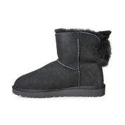 UGG Mini Puff Crystal Bow Black Boots - Women's