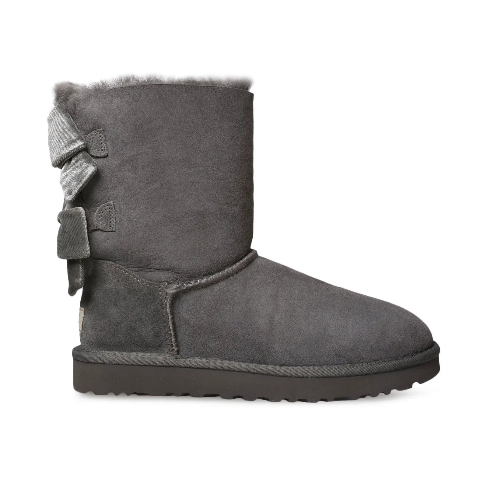 UGG Bailey Bow II Velvet Ribbon Charcoal Boots - Women's