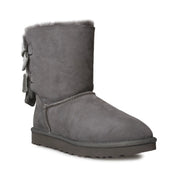 UGG Bailey Bow II Velvet Ribbon Charcoal Boots - Women's