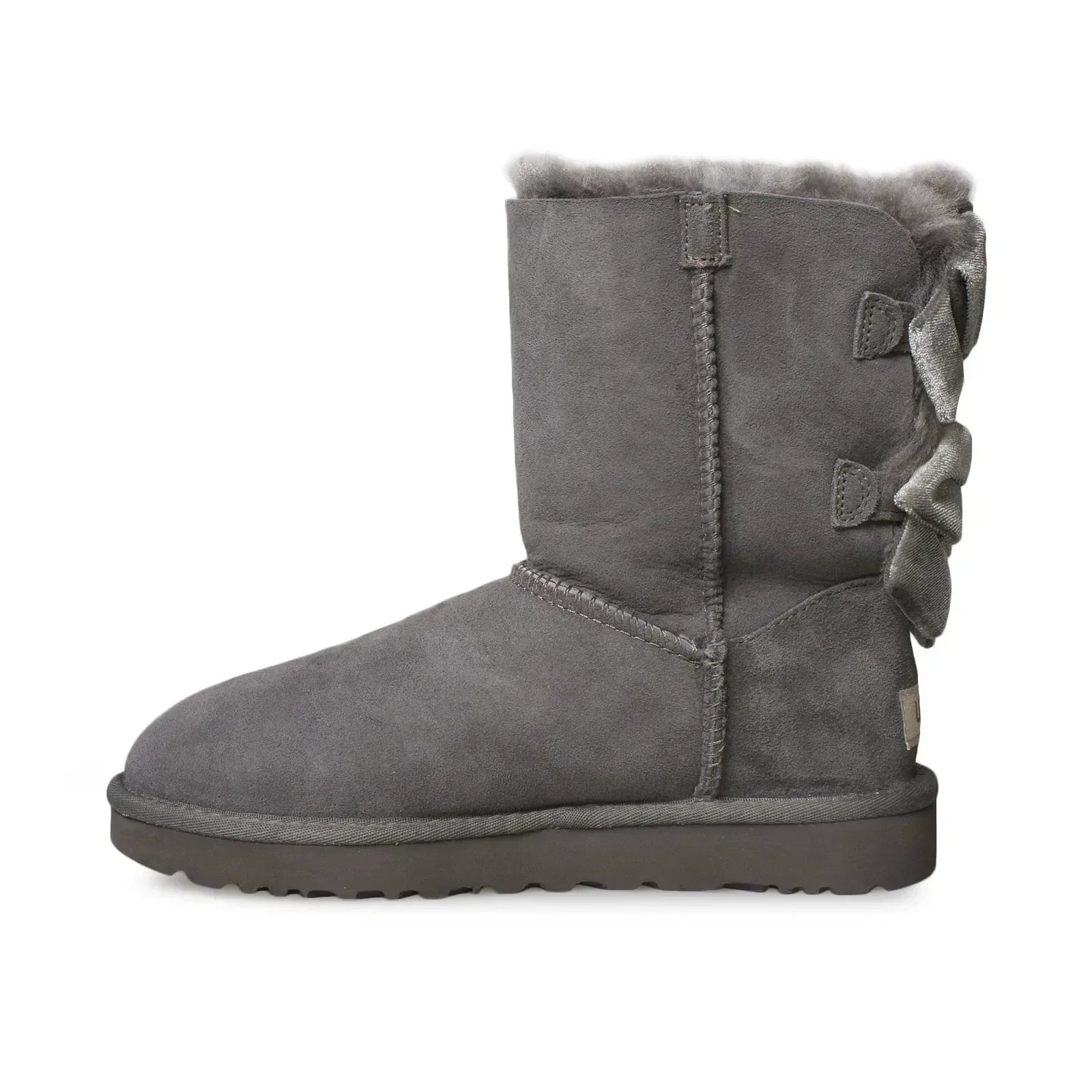 UGG Bailey Bow II Velvet Ribbon Charcoal Boots - Women's