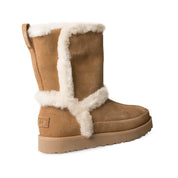 UGG Classic Short Fluff Spill Seam Chestnut Boots - Women's