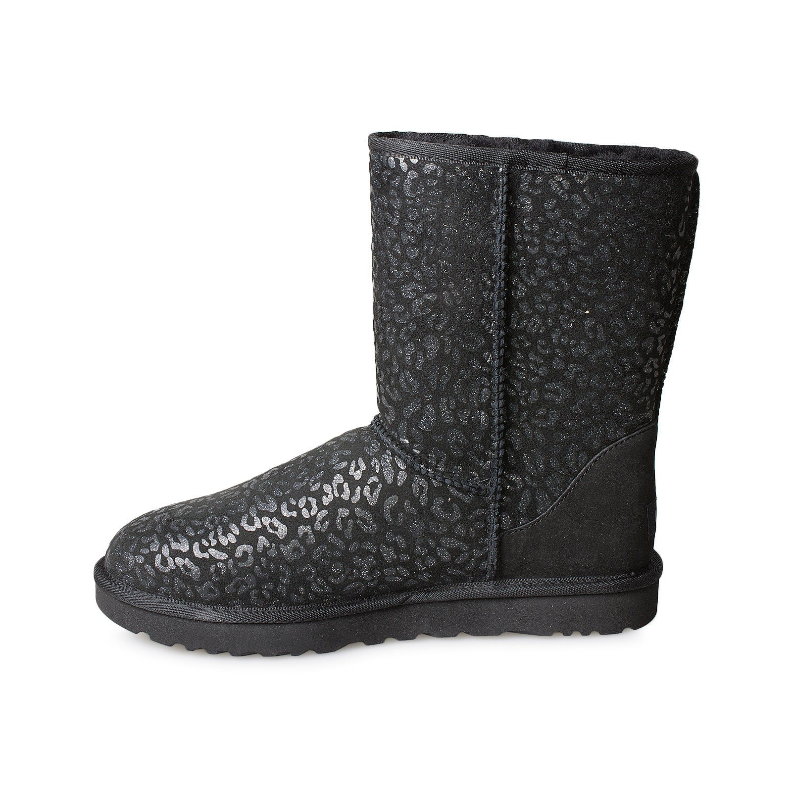 UGG Classic Short Snow Leopard Black Boots - Women's