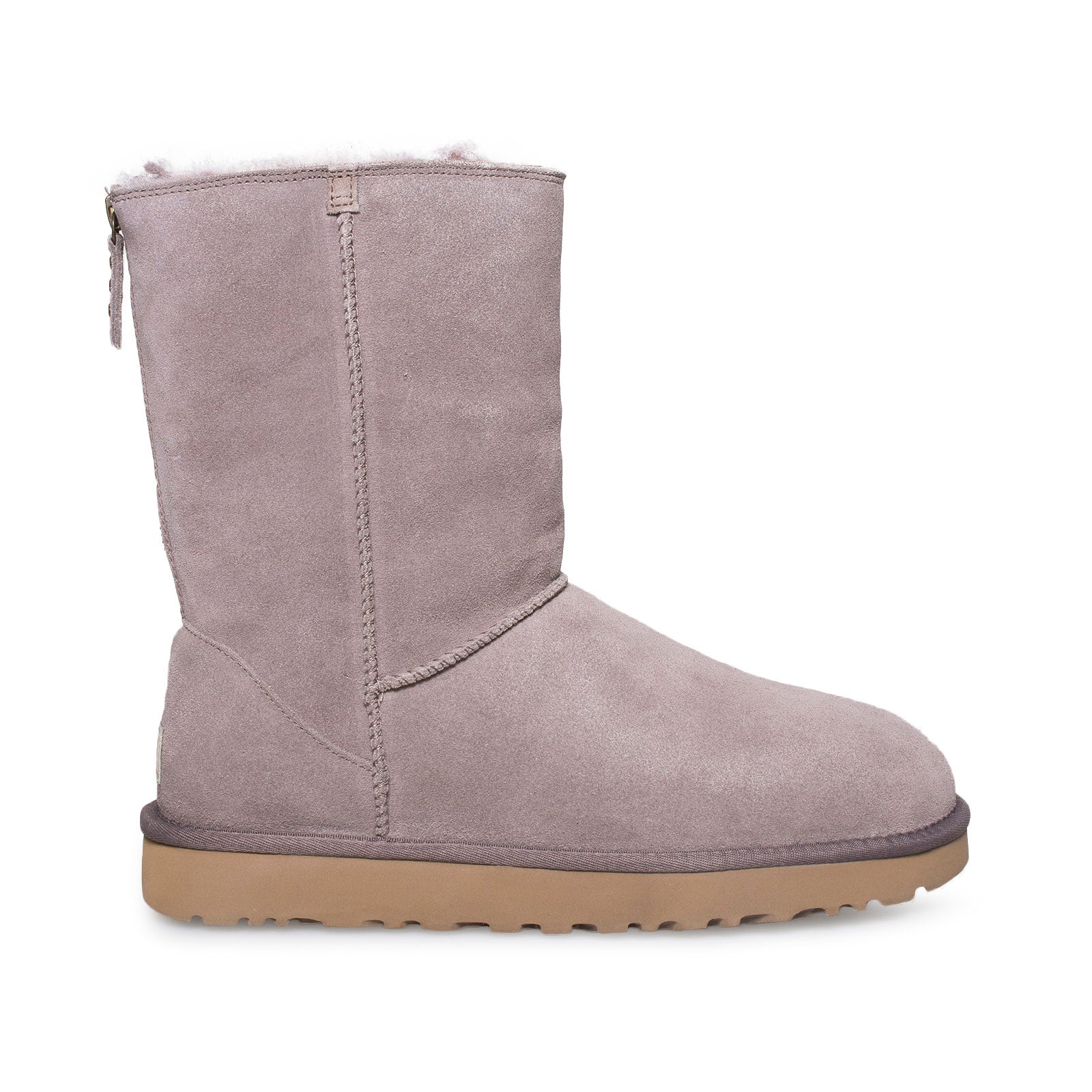 UGG Classic Short Zip Suede Stormy Grey Boots