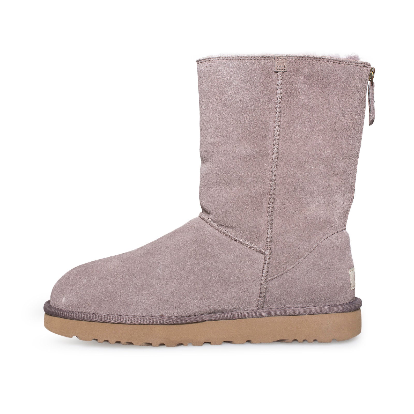 UGG Classic Short Zip Suede Stormy Grey Boots