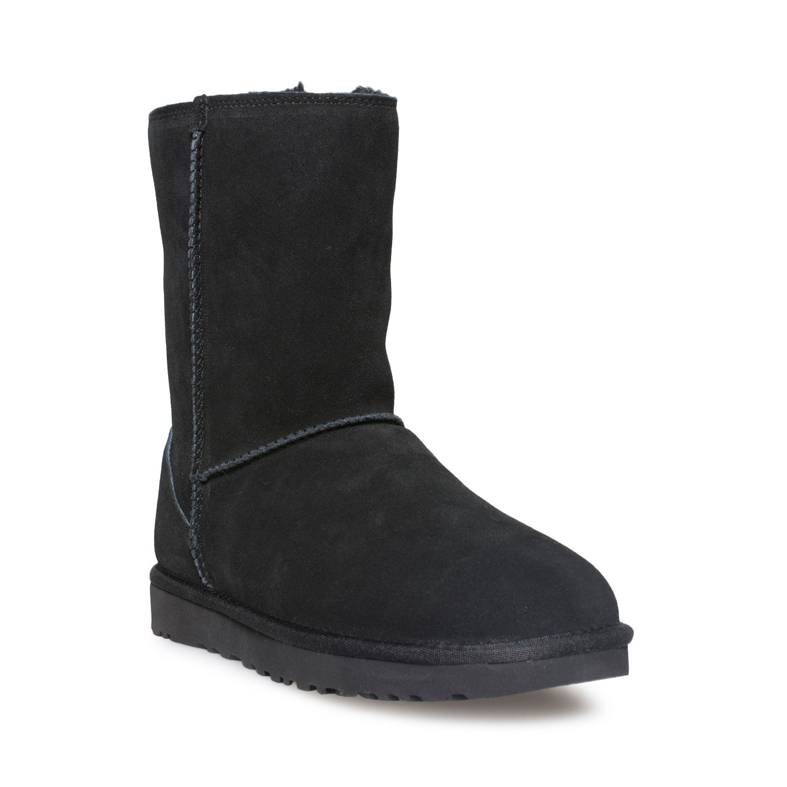 UGG Classic Short Zip Suede Black Boots