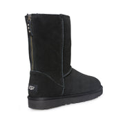 UGG Classic Short Zip Suede Black Boots