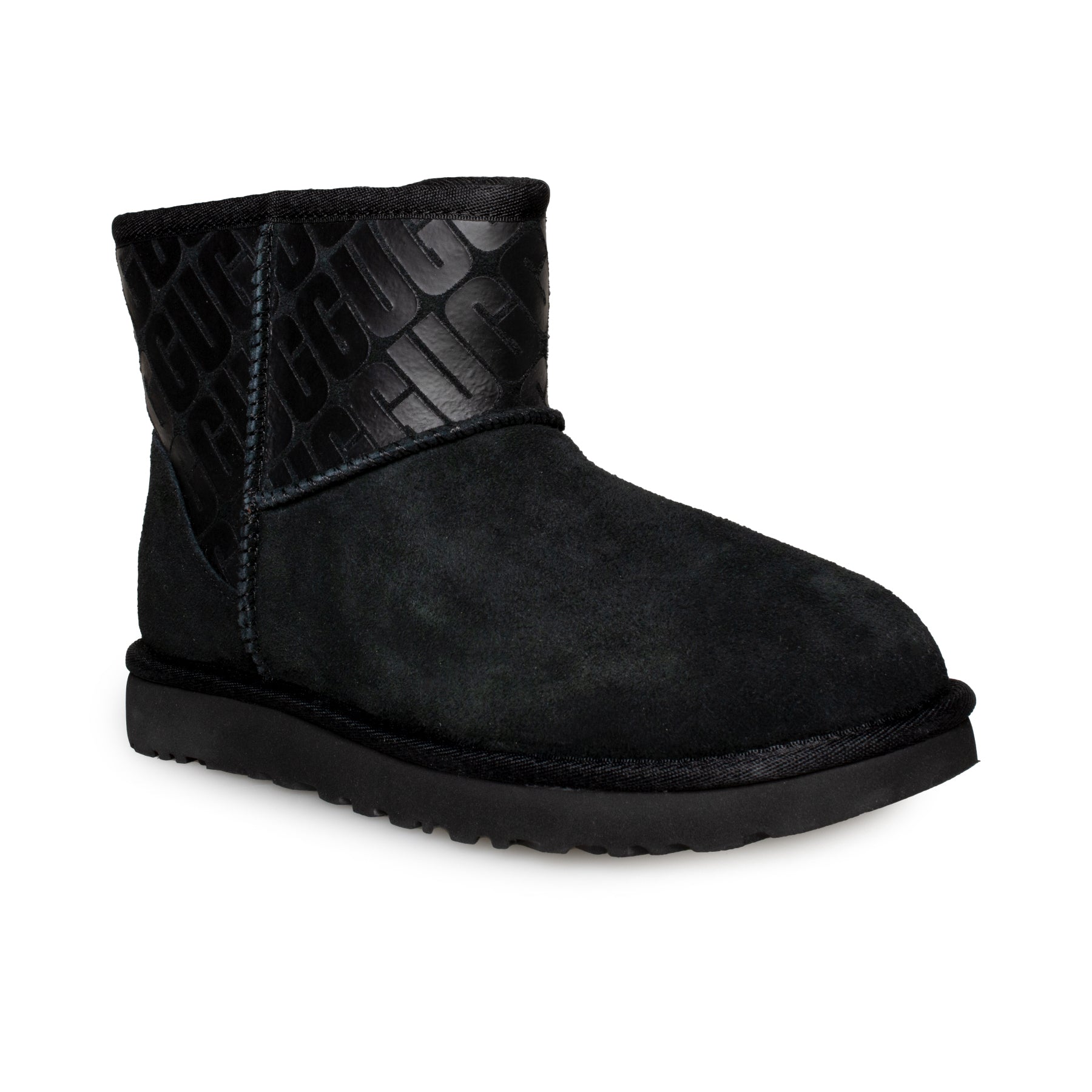 UGG Classic Mini II UGG Logo Black Boots - Women's