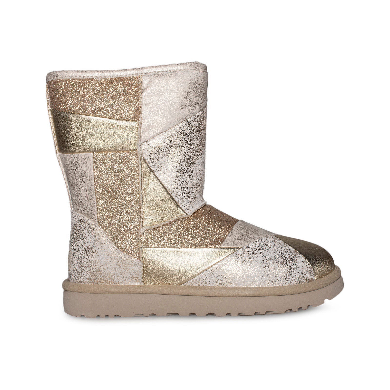 UGG Classic Short ii Patchwork Gold Boots - Youth